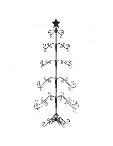 Albero di Natale Decorativo in Metallo Nero 150 cm