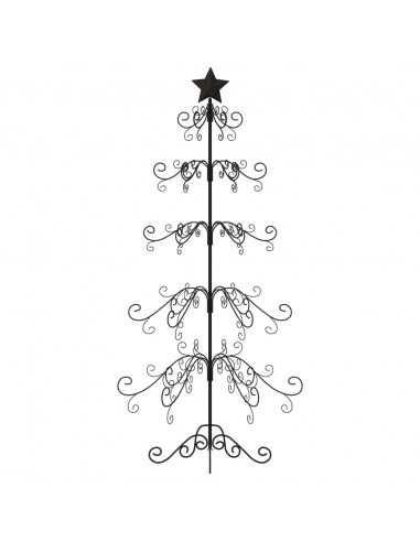 Albero di Natale Decorativo in Metallo Nero 150 cm