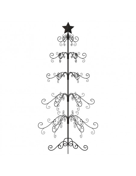 Albero di Natale Decorativo in Metallo Nero 150 cm