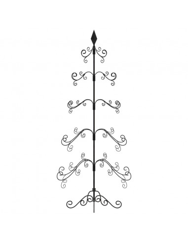 Albero di Natale Decorativo in Metallo Nero 150 cm