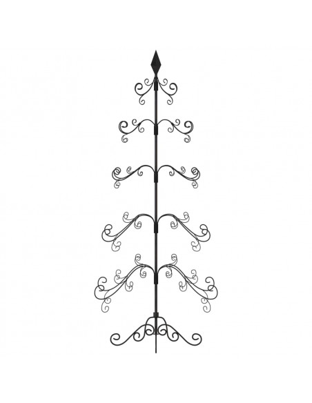 Albero di Natale Decorativo in Metallo Nero 150 cm