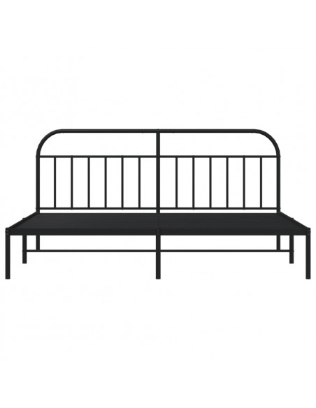 Giroletto con Testiera in Metallo Nero 200x200 cm