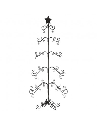 Albero di Natale Decorativo in Metallo Nero 150 cm