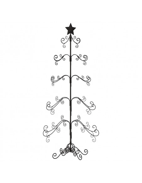 Albero di Natale Decorativo in Metallo Nero 150 cm