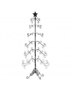Albero di Natale Decorativo in Metallo Nero 180 cm 2
