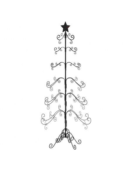 Albero di Natale Decorativo in Metallo Nero 180 cm