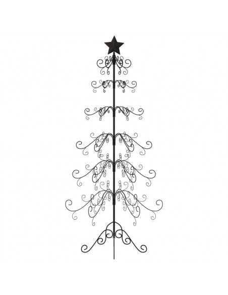 Albero di Natale Decorativo in Metallo Nero 180 cm