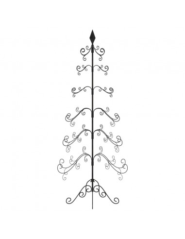 Albero di Natale Decorativo in Metallo Nero 180 cm