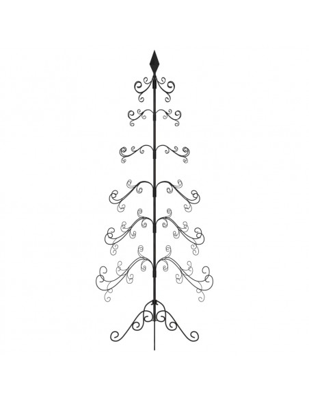 Albero di Natale Decorativo in Metallo Nero 180 cm