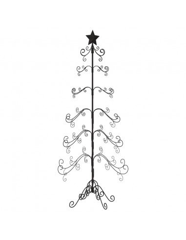 Albero di Natale Decorativo in Metallo Nero 180 cm