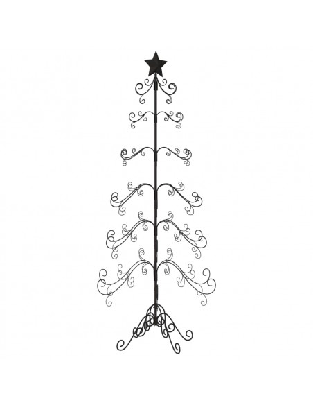 Albero di Natale Decorativo in Metallo Nero 180 cm