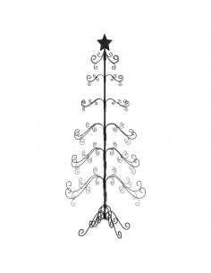 Albero di Natale Decorativo in Metallo Nero 215 cm 2