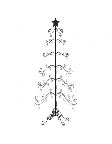 Albero di Natale Decorativo in Metallo Nero 215 cm