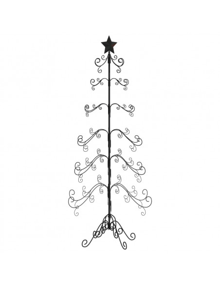Albero di Natale Decorativo in Metallo Nero 215 cm
