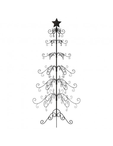 Albero di Natale Decorativo in Metallo Nero 215 cm