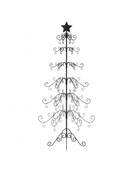 Albero di Natale Decorativo in Metallo Nero 215 cm