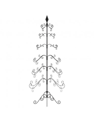 Albero di Natale Decorativo in Metallo Nero 215 cm