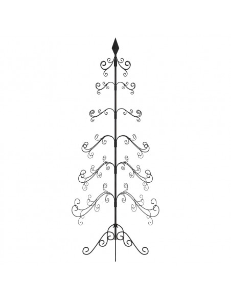 Albero di Natale Decorativo in Metallo Nero 215 cm
