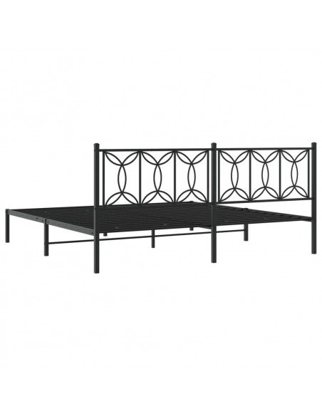 Giroletto con Testiera in Metallo Nero 200x200 cm