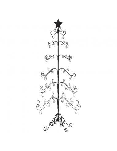 Albero di Natale Decorativo in Metallo Nero 215 cm