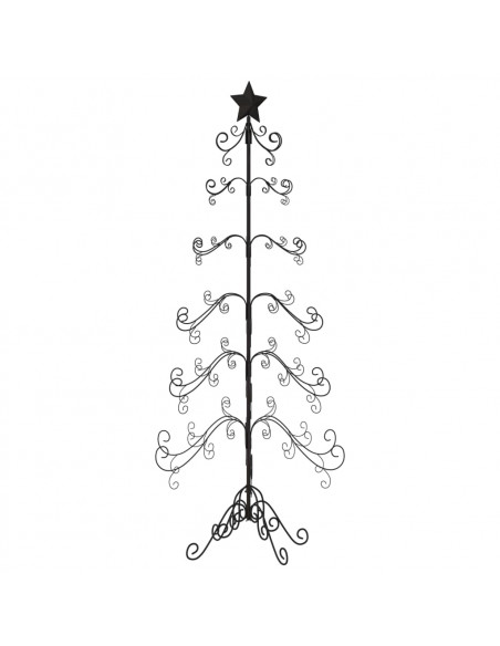 Albero di Natale Decorativo in Metallo Nero 215 cm