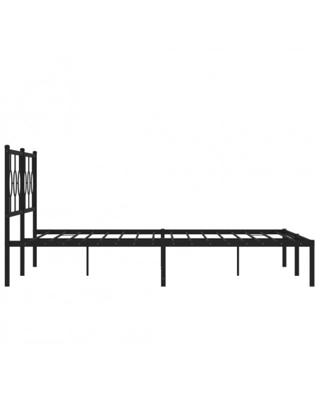 Giroletto con Testiera in Metallo Nero 200x200 cm