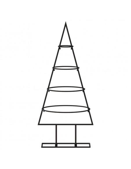 Albero di Natale Decorativo in Metallo Nero 60 cm