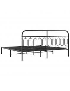 Giroletto con Testiera in Metallo Nero 200x200 cm