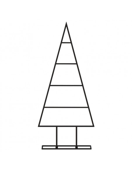 Albero di Natale Decorativo in Metallo Nero 60 cm