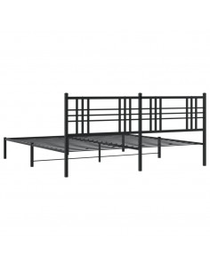 Giroletto con Testiera in Metallo Nero 200x200 cm