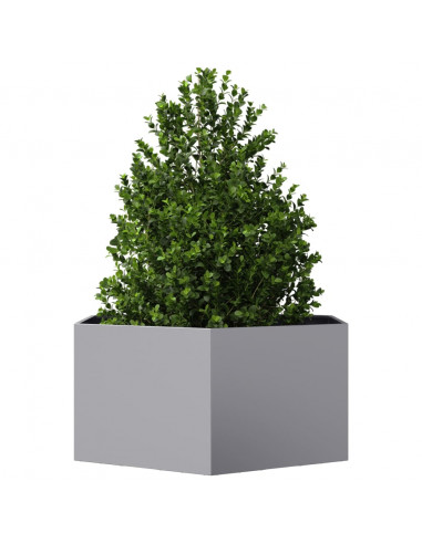 Fioriera da Giardino Esagono 104x90x45 cm in Acciaio Zincato