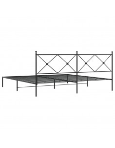 Giroletto con Testiera in Metallo Nero 200x200 cm