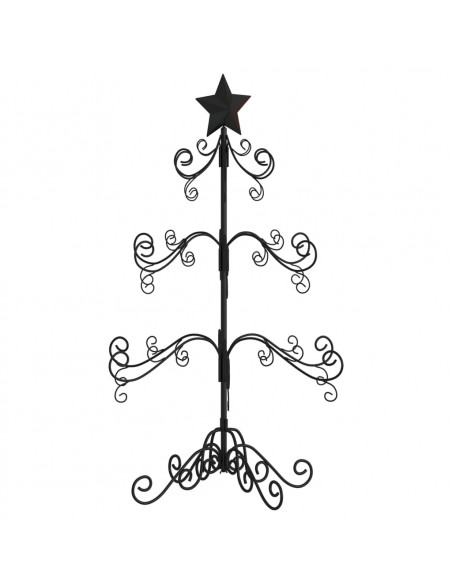 Albero di Natale Decorativo in Metallo Nero 90 cm
