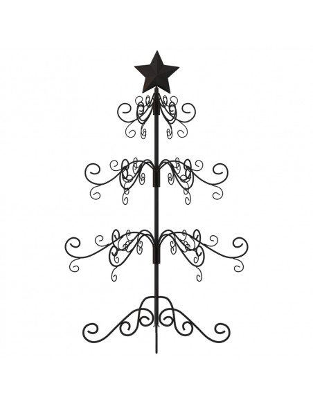 Albero di Natale Decorativo in Metallo Nero 90 cm