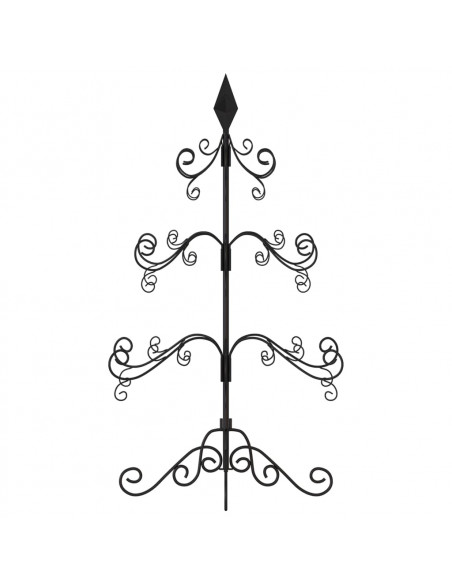 Albero di Natale Decorativo in Metallo Nero 90 cm
