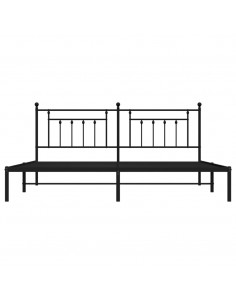 Giroletto con Testiera in Metallo Nero 200x200 cm