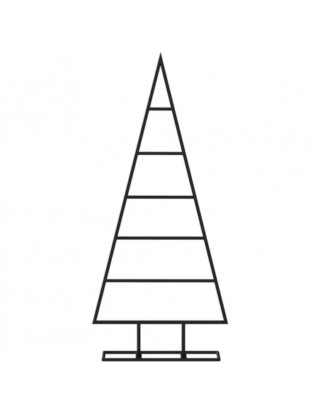 Albero di Natale Decorativo in Metallo Nero 90 cm
