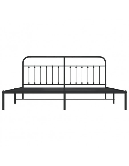 Giroletto con Testiera in Metallo Nero 200x200 cm