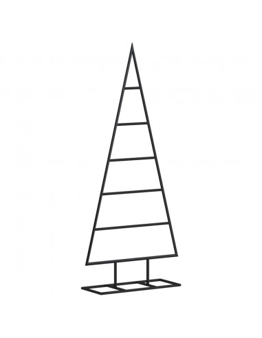 Albero di Natale Decorativo in Metallo Nero 90 cm