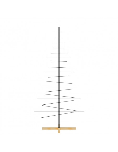 Albero di Natale in Metallo con Base in Legno Nero 180 cm