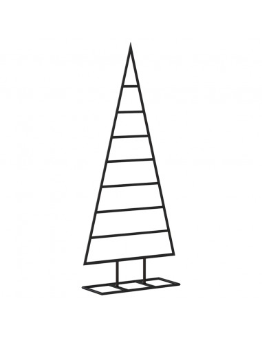 Albero di Natale Decorativo in Metallo Nero 125 cm