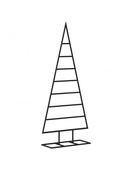 Albero di Natale Decorativo in Metallo Nero 125 cm