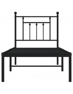 Giroletto con Testiera in Metallo Nero 75x190 cm