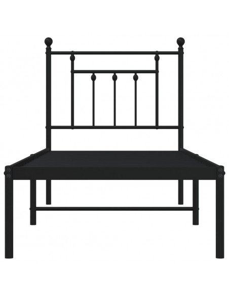 Giroletto con Testiera in Metallo Nero 75x190 cm