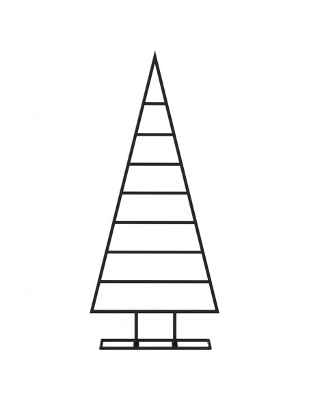 Albero di Natale Decorativo in Metallo Nero 125 cm