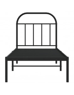 Giroletto con Testiera in Metallo Nero 75x190 cm