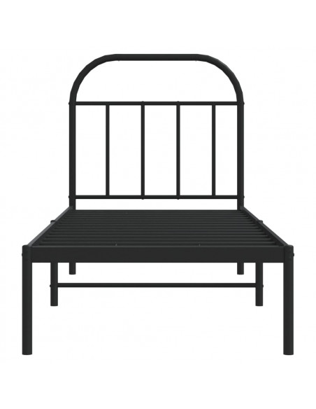 Giroletto con Testiera in Metallo Nero 75x190 cm