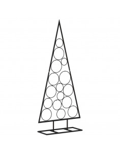 Albero di Natale Decorativo in Metallo Nero 125 cm 2