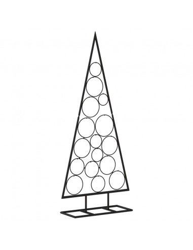 Albero di Natale Decorativo in Metallo Nero 125 cm