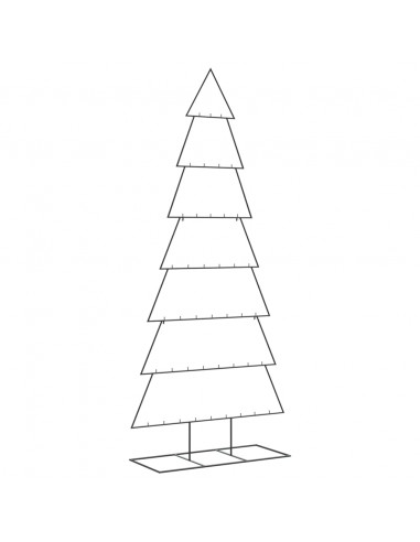 Albero di Natale Decorativo in Metallo Nero 210 cm